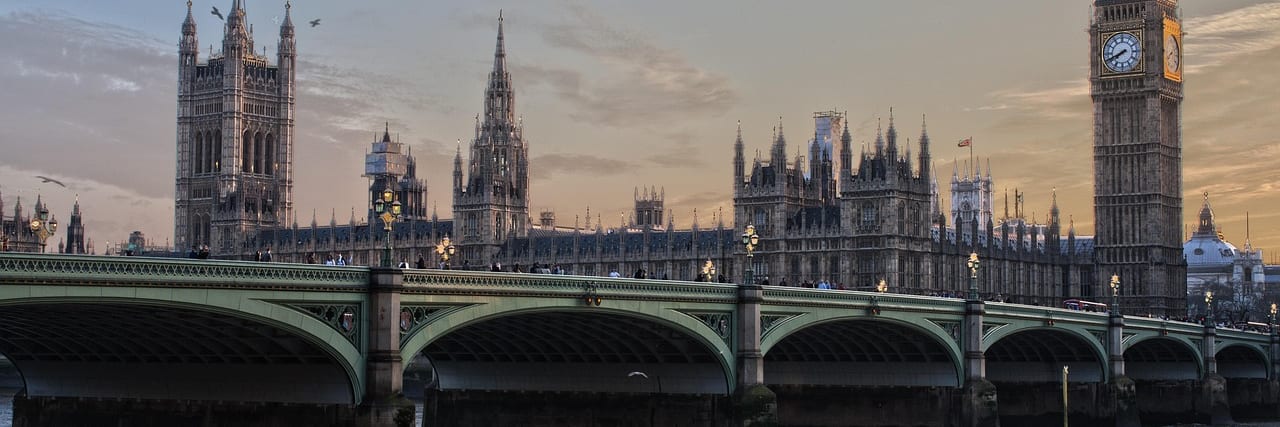 The London skyline over the Thames