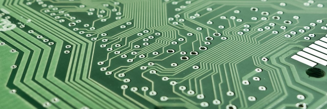 A close-up of a circuit board