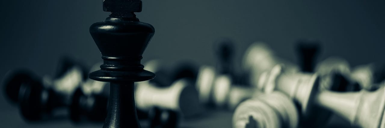 A chess board mid-game